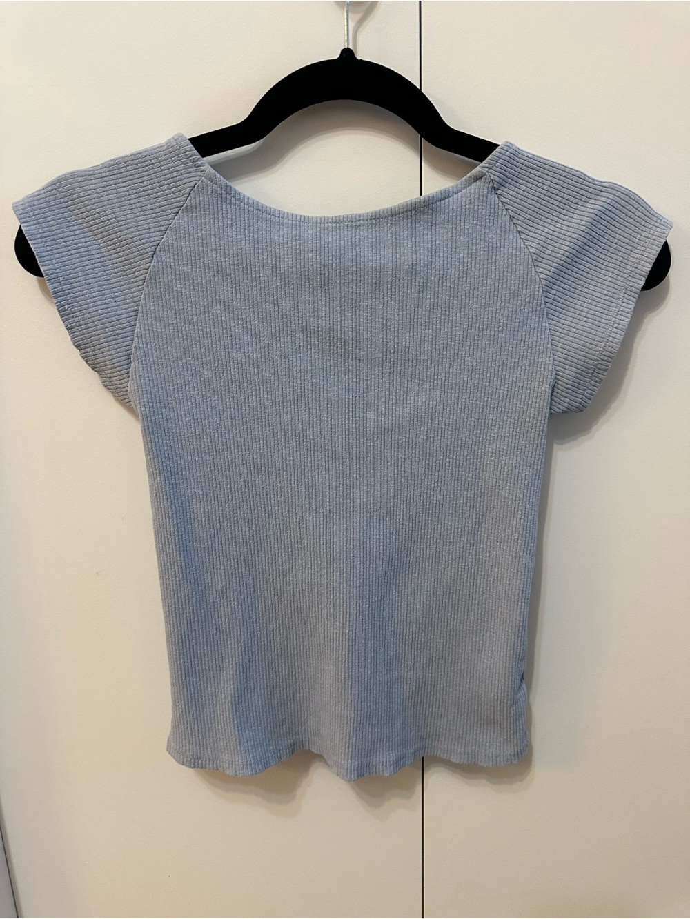 aerie, Light Blue Short Sleeve Top, Open Back, Small